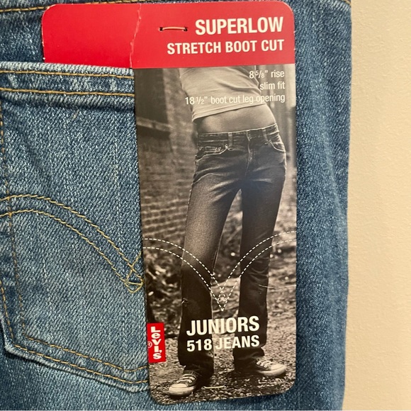 NEW Levis Superlow Stretch Bootcut 518 Jeans Size 1 Jr - Picture 7 of 10